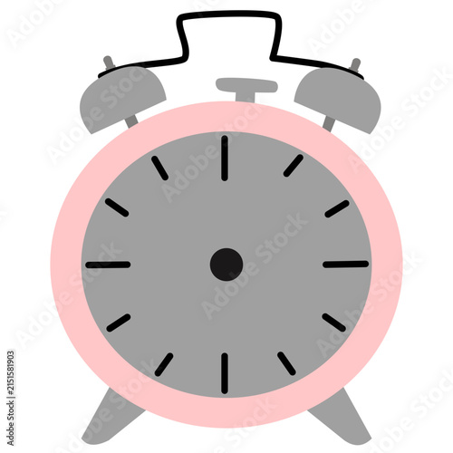 Vintage Classic Alarm Clock Isolated on White Background 