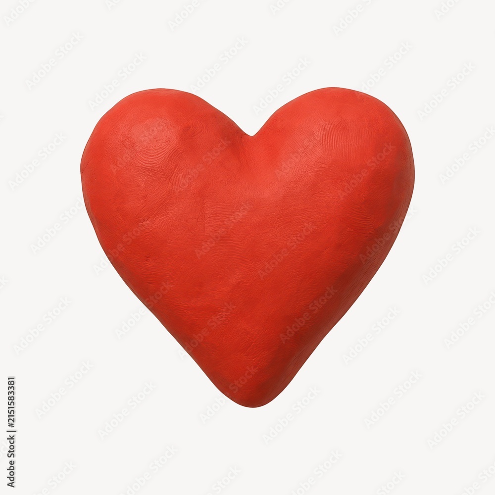 Fototapeta premium Red heart, red heart symbol, love heart, glossy red heart on transparent background