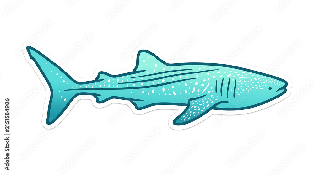 Fototapeta premium Whale Shark Sticker Art Graphic