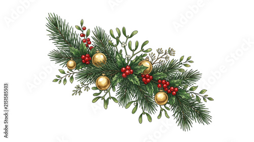 Christmas Garland Isolated Transparent Background