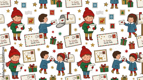 Children Sending Letters to Santa Claus