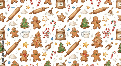 Christmas Baking Pattern Isolated