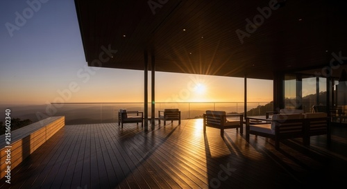 Luxury Patio With Sunset Views And Comfortable Seating Arrangements