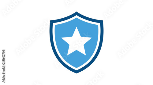 Blue Shield Icon with White Star Symbol.