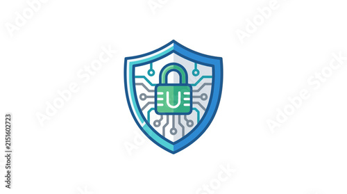 Blue Shield Logo with Lock and Wings Symbol.