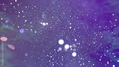 Floating glowing particles in dark cosmic space animation