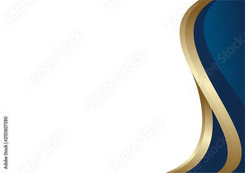 luxury corporate template with golden navy blue flowing wave