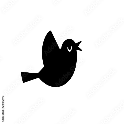 Foto Black bird silhouette icon