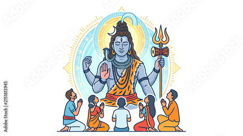 Shiva Deity Worship Devotees Praying Hindu Religion