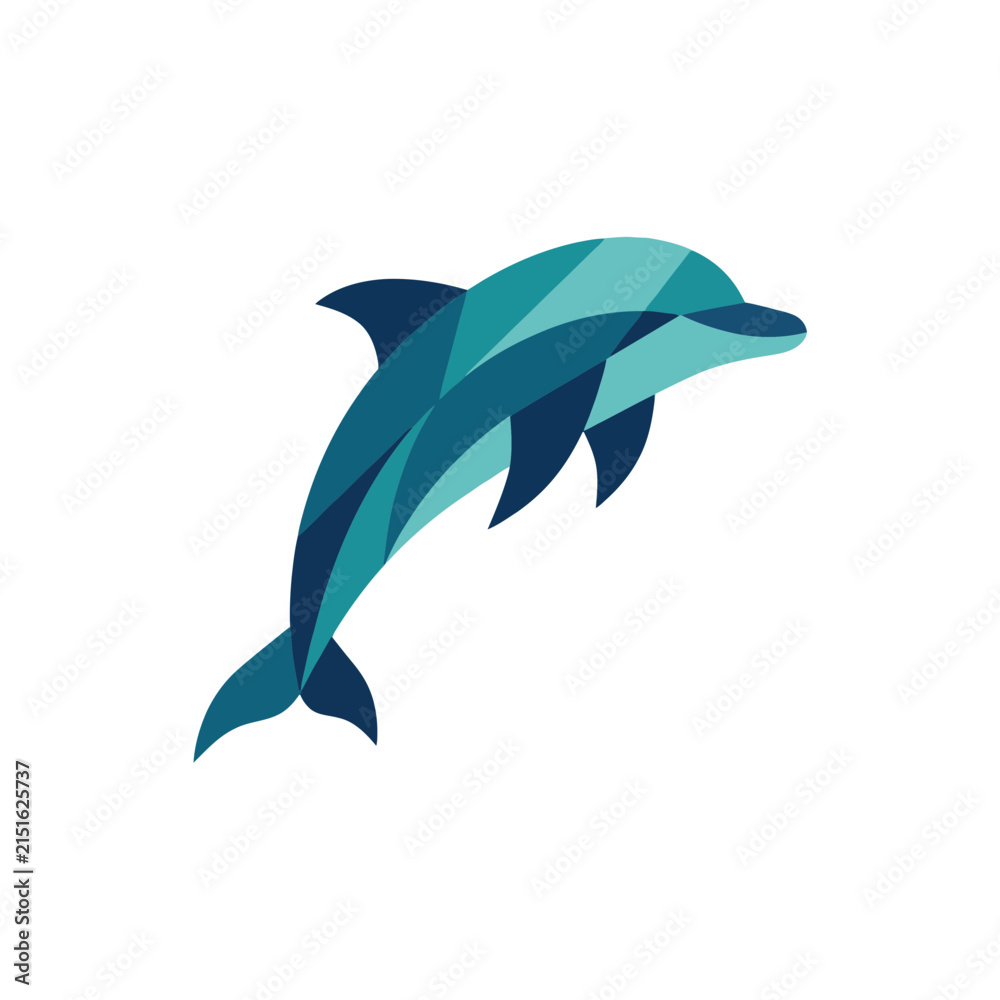 Fototapeta premium Stylized Dolphin Graphic Illustration Artwork.