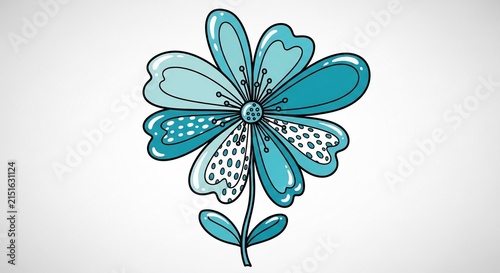 Aqua Bloom Doodle