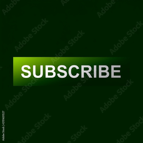 Bright yellow subscribe button on dark green background.