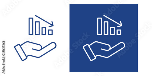 Foto Financial Loss Blue And White Icon Style Collection