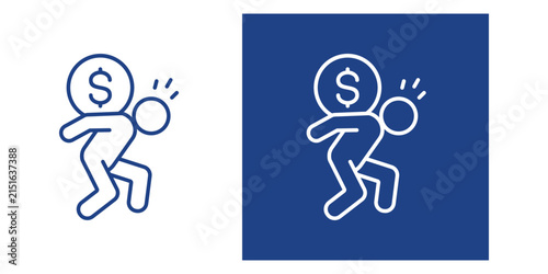 Financial Burden Blue And White Icon Style Collection