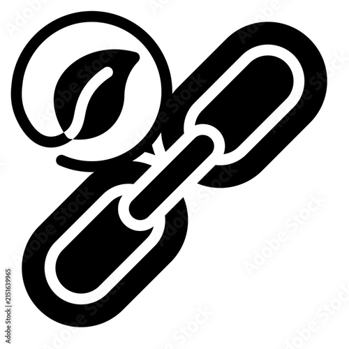 Natural link icon glyph style vector illustration	