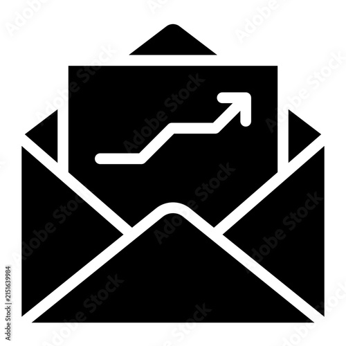 Email marketing icon glyph style vector illustration	