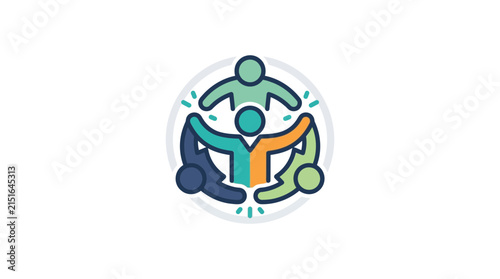 Colorful illustration of teamwork and unity concept.