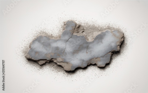 Broken grey concrete debris chunk vector