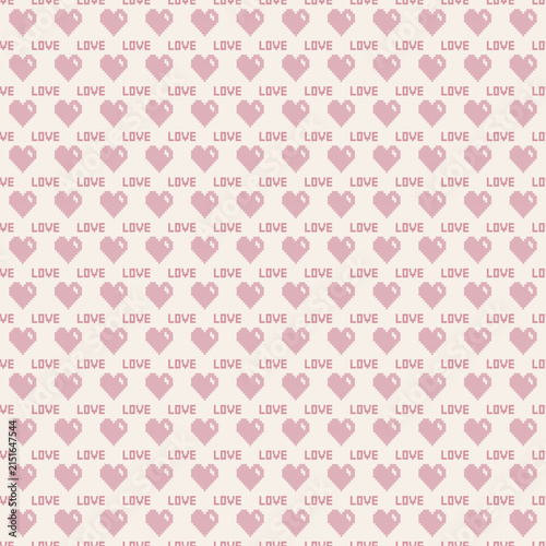 Foto Soft pink Seamless heart pattern with love letter