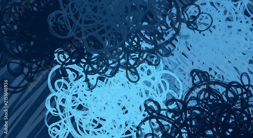 Abstract blue scribble texture background featuring chaotic handdrawn lines and artistic digital painting brush strokes