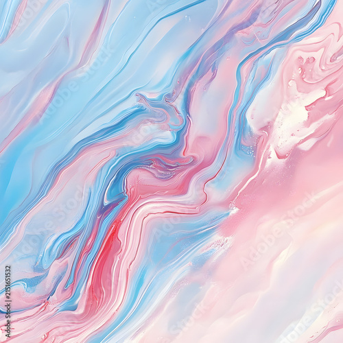 Abstract swirling watercolor background with soft pink and blue gradients in vertical composition