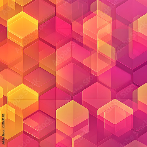Vibrant Polygonal Abstract Pattern with Geometric Shapes in Warm Gradient Colors