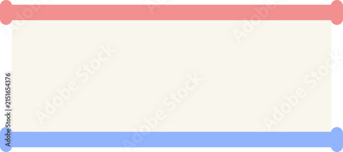Blank Horizontal Paper Banner Transparent PNG Pastel Sign Frame Clipart