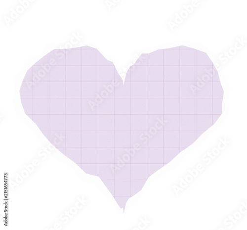 Simple purple heart shape torn paper