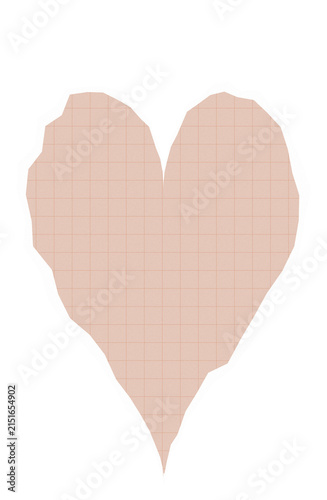 Minimalist heart shape torn paper