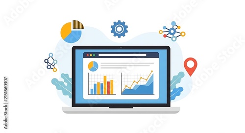 Secure user login illustration with hand clicking button on laptop screen showing successful authentication access
