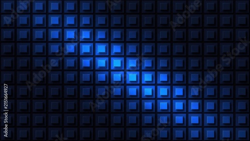 Abstract Blue Grid Pattern with Glowing Light Effect.
