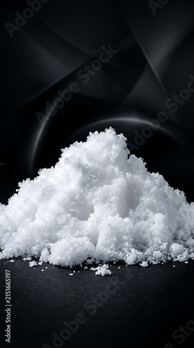 Close-up of Piled White Powder Substance.