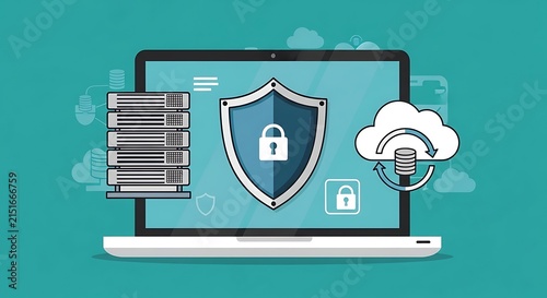 Secure user login illustration with hand clicking button on laptop screen showing successful authentication access