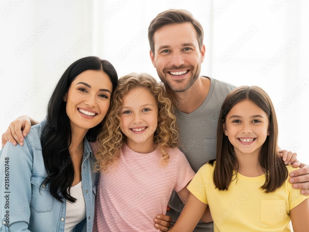 Fototapeta premium Happy family smiling together indoors