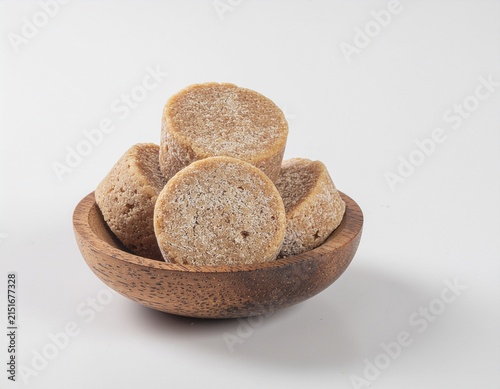 brown palm sugar in a basket