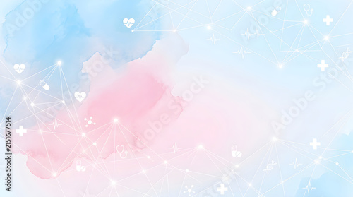 Abstract medical background with healthcare icons and network connections