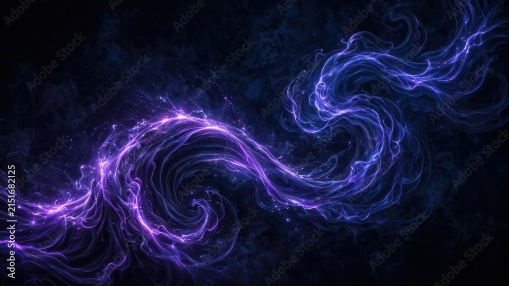 Obraz premium Abstract Swirling Purple Energy Nebula Background.