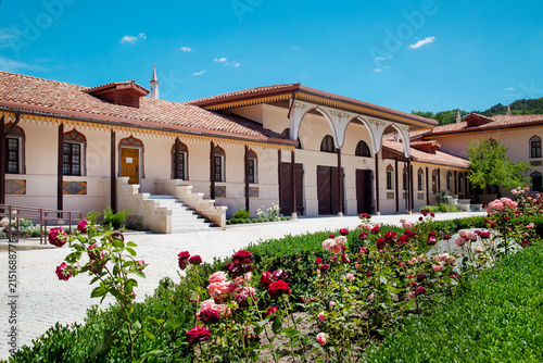 Photography The inner courtyard of the Khan’s Palace in Bakhchisaray on a clear, sunny day
