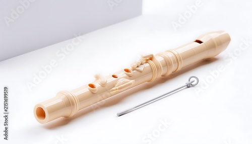 Close up of wooden chopsticks with grains of rice.