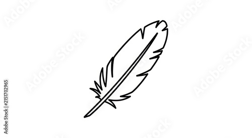 Foto Simple black and white feather illustration.