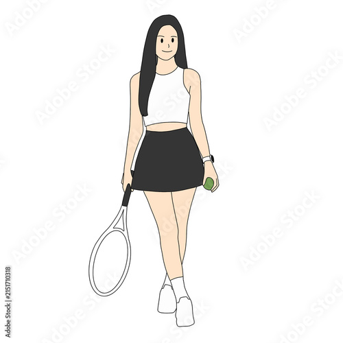 girl with tennis racket