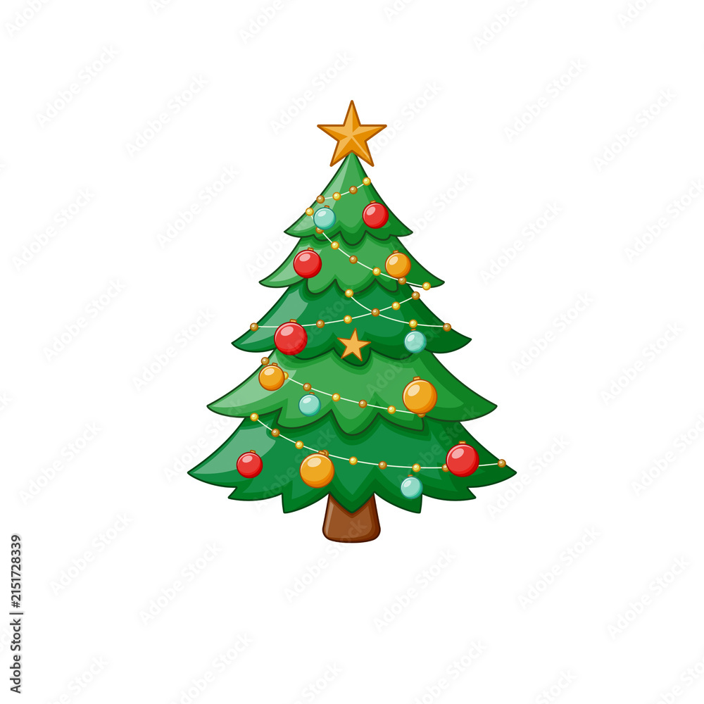 Fototapeta premium christmas tree isolated on white