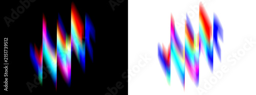 Abstract gradient shapes, colorful holographic light effect for modern design, Transparent background