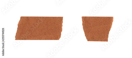 Фотография Two separate pieces of brown cork material with a rough textured surface