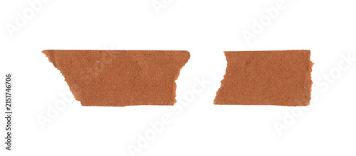 Картината върху платно Two separate pieces of brown textured paper with rough torn edges