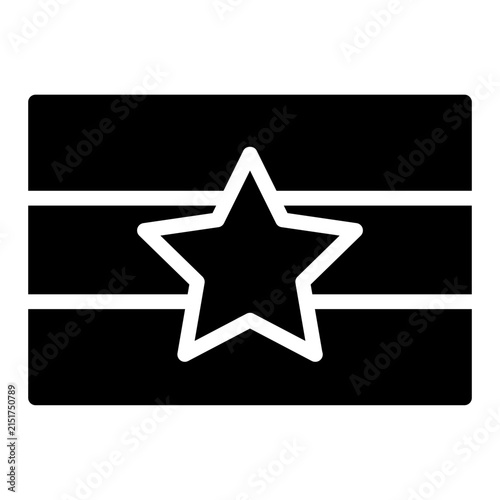 VIP Ticket Glyph Icon with Star Badge for Premium Event Access