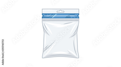 Abstract 3D render of a blank white paper with blue paper clip.