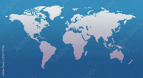 Stylized world map on blue gradient background with political map north america south america united states continents geography internationa
