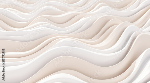 Abstract smooth flowing white creamy undulating waves creating soft elegant tridimensional texture pattern gentle continuous overlapping ripples macro decorative surface background