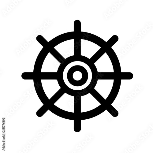 Minimalist nautical ship rudder vector icon